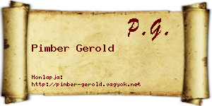 Pimber Gerold névjegykártya